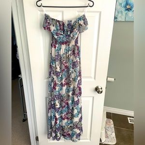 Dynamite strapless floral maxi dress